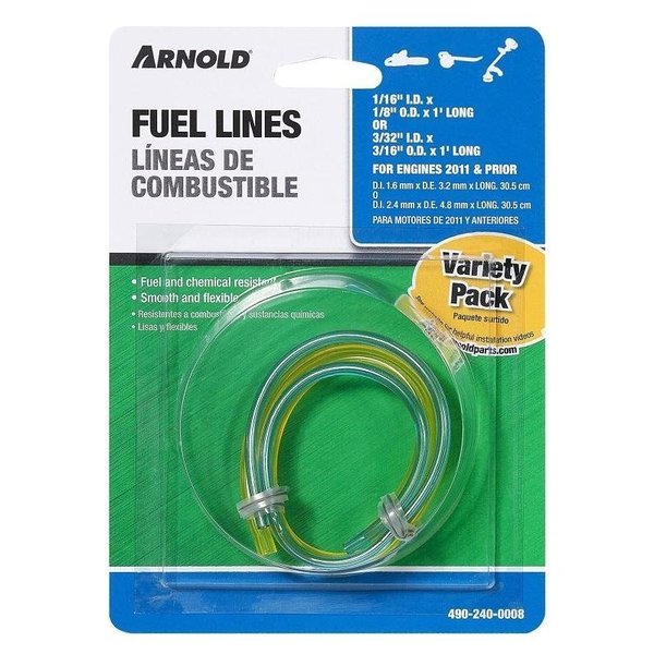 Arnold Gas Fuel Line, Clear Yellow, For 2011 and Prior Small Engines 490-240-0008/GL23